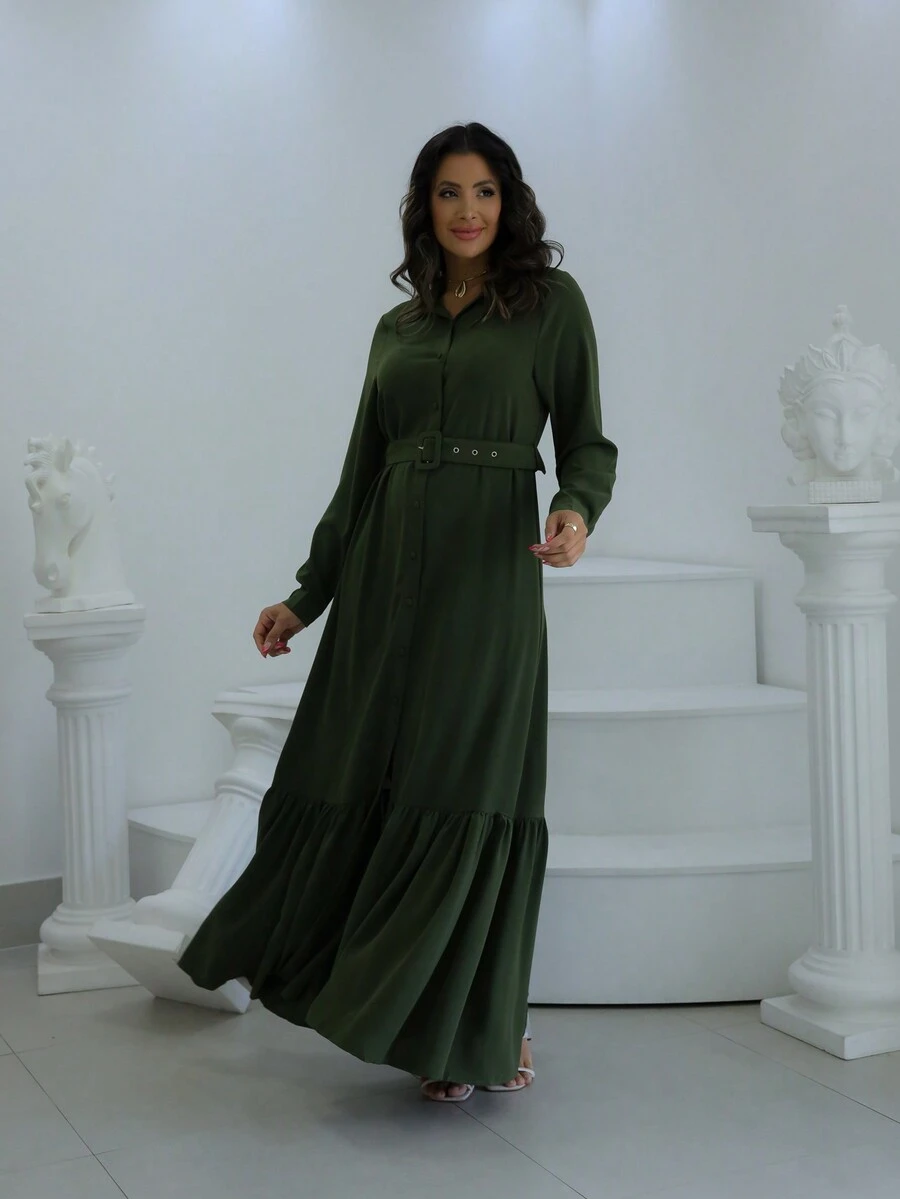 Women Dresses - 軍綠色 - 查看 1