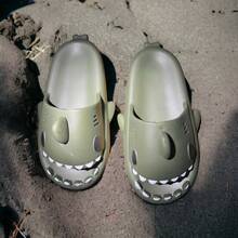 Sharky Shark Flip Flops For Men. - Army Green - View 2