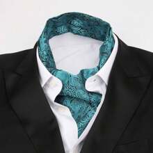 Bufanda larga reversible retro para hombre, bufanda casuales de caballero, bufanda formal de negocios para primavera, otoño e invierno, accesorios de camisa de traje de fiesta casual estilo ascot, excelente regalo boho