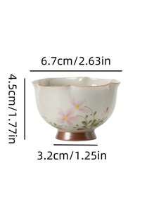 1pc Vintage Style Grayish-Green Chamomile Bud Tea Cup, Suitable For Living Room, Tea House, Restaurant