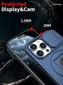 Armor-x防震手機殼,配備360度旋轉支架和內置磁力吸附功能,適用於蘋果iphone 11/12/13/14/15 Pro Max,三星a24 S21/s22/s23/s24/us20fe,工藝系列套裝 - 藍色 - 查看 4