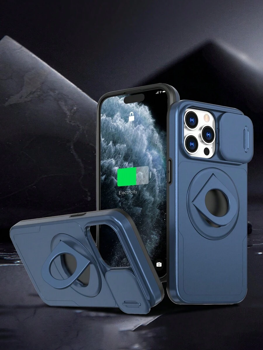 Armor-x防震手機殼,配備360度旋轉支架和內置磁力吸附功能,適用於蘋果iphone 11/12/13/14/15 Pro Max,三星a24 S21/s22/s23/s24/us20fe,工藝系列套裝 - 藍色 - 查看 1