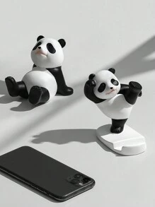 Cute Creative Panda Phone Holder & Tablet Stand Decoration, Festival Gift - Black and White - View 6
