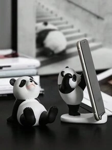 Cute Creative Panda Phone Holder & Tablet Stand Decoration, Festival Gift - Black and White - View 3