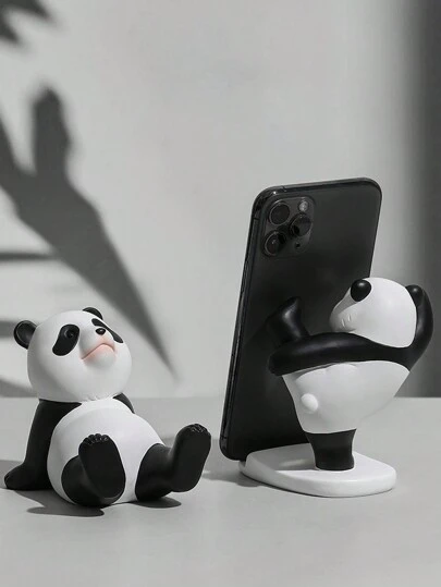 2pcs Cute 3D Panda Phone Holder, Tablet Stand Decor, Holiday Gift