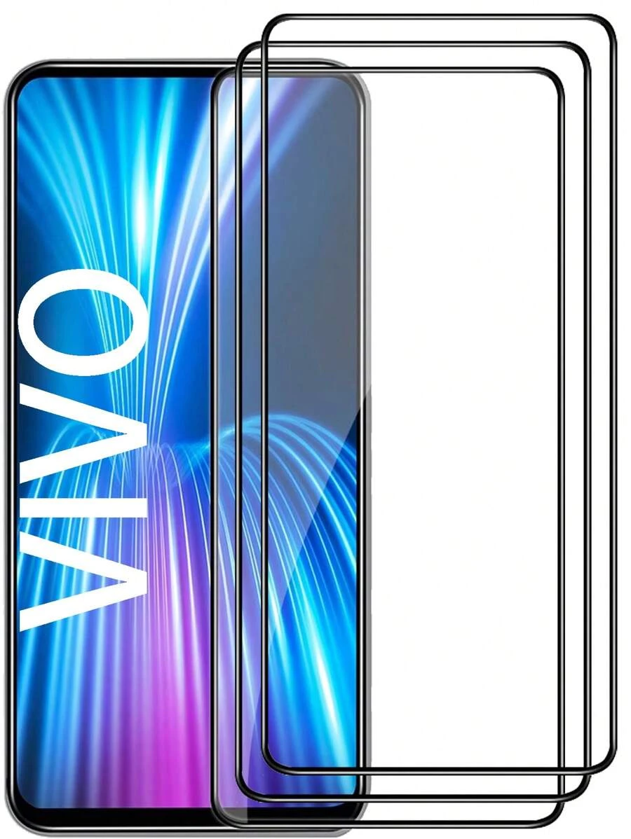 3pcs High Aluminum Hardened Unobstructed Ultra-Narrow Edge Full Screen Coverage Tempered Glass Screen Protector For Vivo, Anti-Explosion, Anti-Scratch, Anti-Fingerprint, Anti-Oil, Anti-Static, Original Frame Film For Vivo, Enhanced Version Upgraded Anti-Explosion, Anti-Fingerprint, Rounded Edges, High Transparency, No Glare Waterfall Large Screen Phone Accessories For Vivo, Ultra-Thin Design, Smooth Touch, Sensitive Touch, No Bubbles, Precise Fit Phone Protective Film For Vivo - Shatterproof Protection Hard Packaging