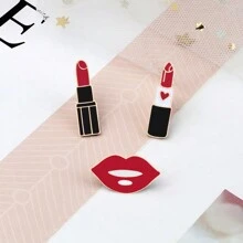 1pc Sexy Red Lips Brooches Creative Women Lipstick Enamel Pin Jackets Shirt Bag Lapel Pins Badge Fashion Lady Jewelry Gift For Girls