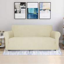 YSTYLE Sofa Cover 1/2/3/4 Seats With Armrests, Stretch Couch Cover, Heavyweight Winter Slipcover, Non-Slip Sofa Cover Washable - Beige - View 3