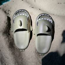 Sharky Shark Flip Flops For Men. - Army Green - View 4