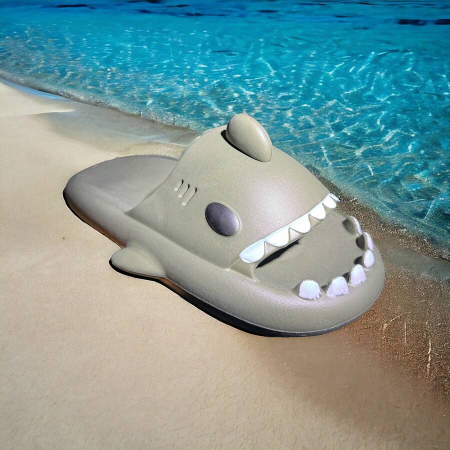 Sharky Shark Flip Flops For Men. - Army Green - View 1