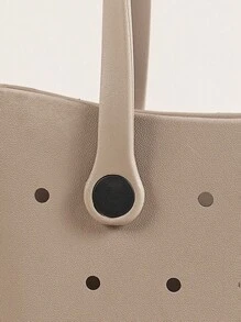 EVA Waterproof Rubber Beach Bag, Portable Handbag For Outdoor Sports, Travel Boat Swimming Tote Bag,Detachableback To School,Waterproof,Large Capacity, Suitable For Teen Girls Women College StudentsOutdoors, Travel, Outings,Holiday,Beach,Vacation - Khaki - View 6