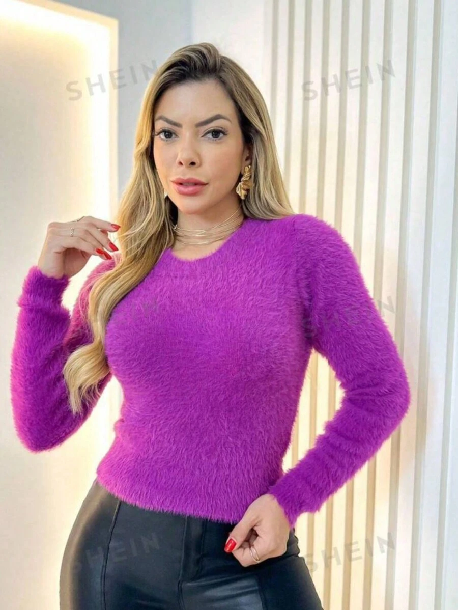 Women Sweaters - 紫色 - 查看 1