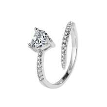 1 chiếc nhẫn hình trái tim bằng thép không gỉ, kiểu dáng thời trang, đa năng, lấp lánh, tinh tế, có thể điều chỉnh kích cỡ, dành cho nữ. - Hồng - Xem 4