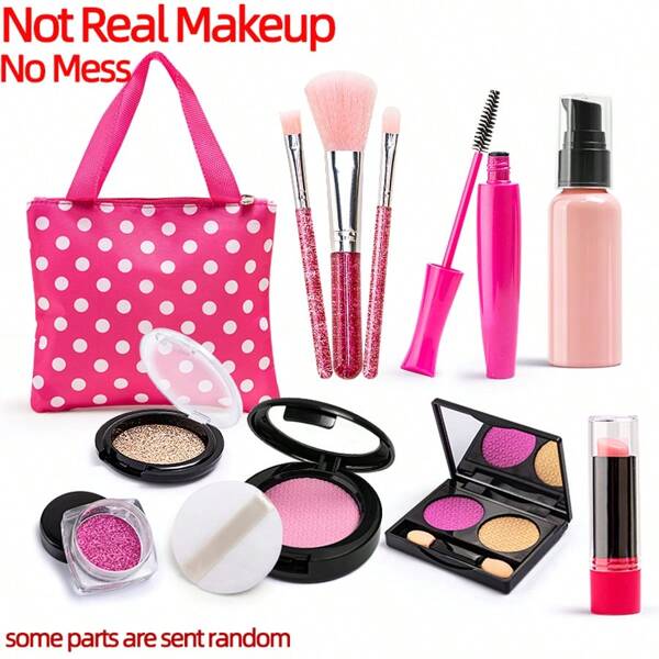 11pcs Simulation Girl's Makeup Set, Non-Powdered, Non-Colorful, Perfect For Cosplay, Dress-Up, Pretend Play, Birthday Gift