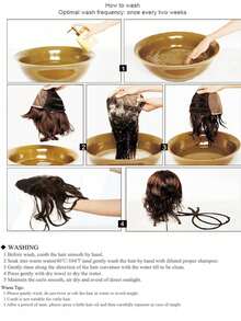 女性長捲髮抽繩馬尾黑色捲髮馬尾髮延伸合成夾繩馬尾適用於日常使用 - 黑色 - 查看 7