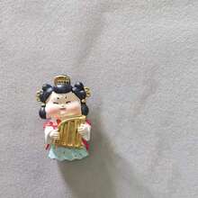 1pc Creative 3d Resin Fridge Magnet Decor Featuring A Beautiful Dressed-Up Chinese Lady Playing Various Musical Instruments Surrounded By Peony, Chinese Cabbage And Swallow - Multicolor - View 6