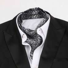 Bufanda larga reversible retro para hombre, bufanda casuales de caballero, bufanda formal de negocios para primavera, otoño e invierno, accesorios de camisa de traje de fiesta casual estilo ascot, excelente regalo boho
