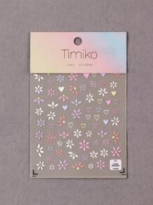 Summer To Autumn Themed Nail Art Stickers, Purple, Pink, Colorful Flowers, Petals, Vines, Ballet Floral Patterns, Suitable For Girls And Women DIY - Multicolor - View 6