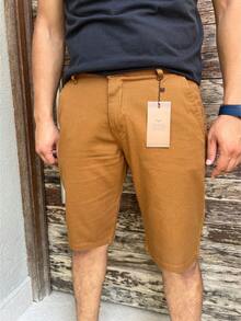 Men Shorts - 卡其色 - 查看 5