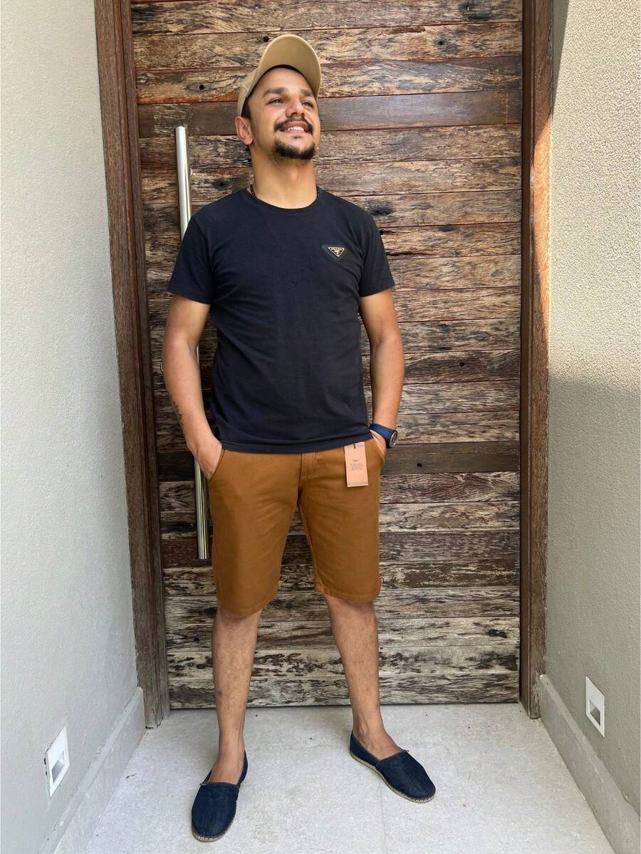 Men Shorts - 卡其色 - 查看 1