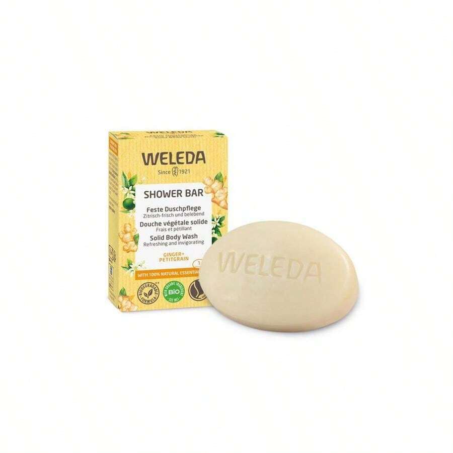Weleda Shower Bar - Ginger & Petitgrain - White - View 1