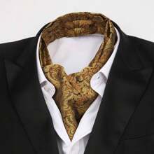 Bufanda larga reversible retro para hombre, bufanda casuales de caballero, bufanda formal de negocios para primavera, otoño e invierno, accesorios de camisa de traje de fiesta casual estilo ascot, excelente regalo boho