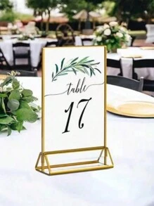 1 pezzo Etichetta da tavolo per matrimonio in acrilico trasparente per fai-da-te, festa di compleanno, segnaposto - Bianco - Visualizzare 6