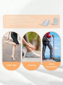 10pcs Breathable Silicone Toe Caps With Toe Separator, Prevent Friction & Sweat & Waterproof, Transparent