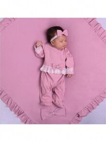 Baby Girls Sets - Màu hồng gỉ - Xem 4