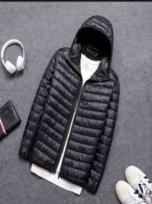 Men Winter Coats - 黑色 - 查看 3