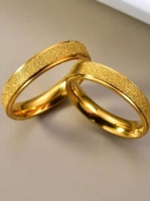 Par De Alianças De Casamento Noivado 4mm Diamantada Banho ouro + Anel Solitário COD-45