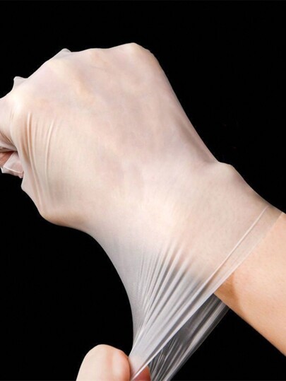 200pcs Disposable TPE Food Contact Elastic Gloves,Kitchen,Bathroom,Home,Household Supplies