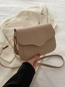 马鞍形韩版通勤单肩包女2024新款优质质感简约时尚手提单肩斜挎迷你小挎包 - 卡其色 - 查看 1