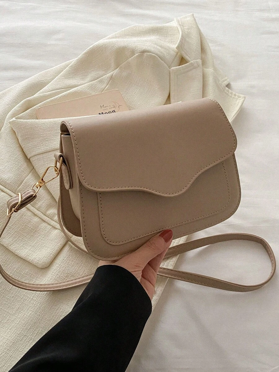 马鞍形韩版通勤单肩包女2024新款优质质感简约时尚手提单肩斜挎迷你小挎包 - 卡其色 - 查看 1