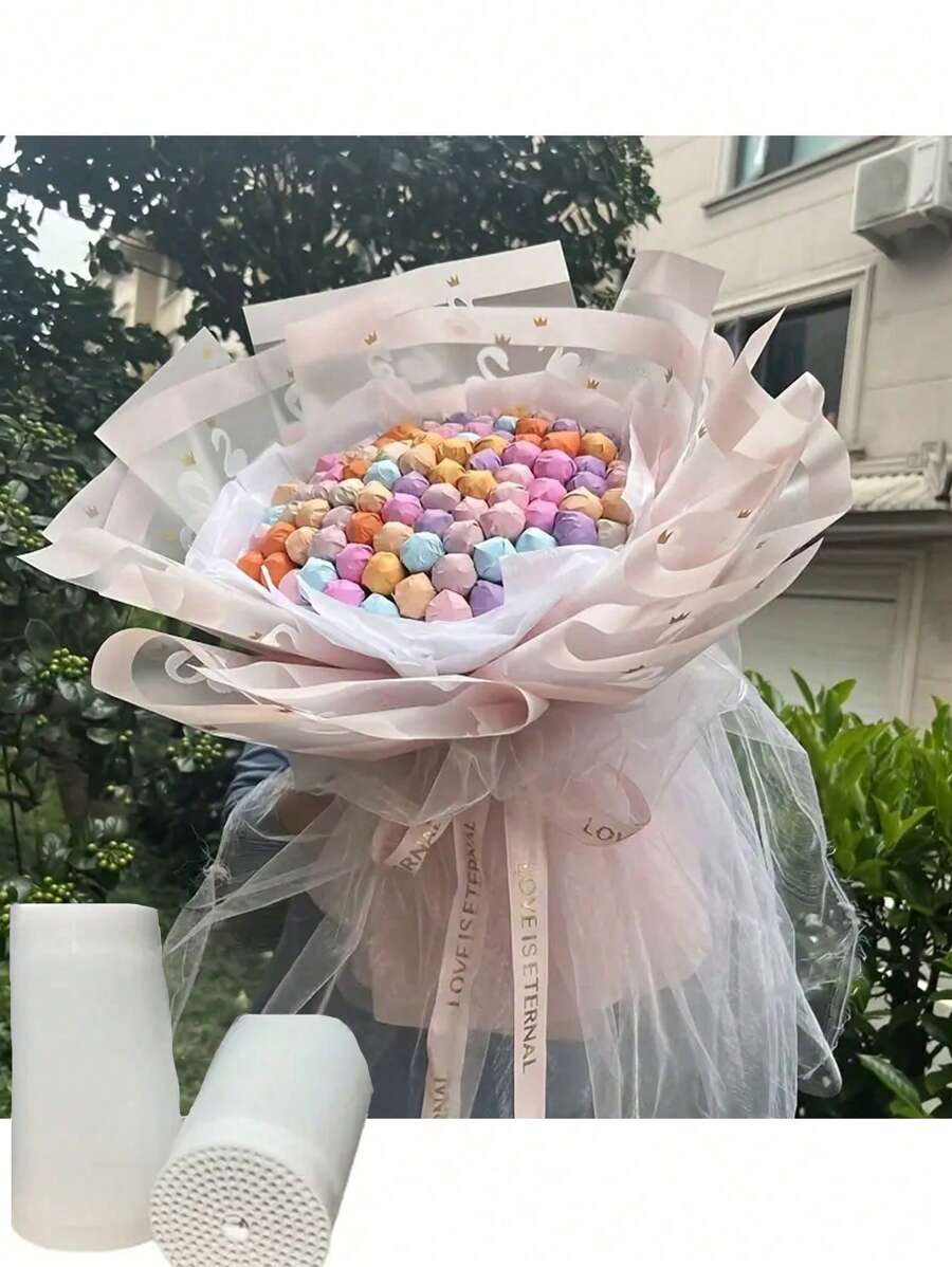 1 Soporte Para Ramo De Piruleta Blanca, Soporte Para Ramo De Flores De Chocolate Y Gomitas, Base Fija Para Piruleta De Refrigerio, Material De Envoltura De Ramo De Flores De Simulación, Fijador De Material De Bricolaje, Envoltorio De Ramo De Flores Para Cumpleaños, Fiesta, Boda, Caja De Regalo De Vacaciones, Adecuado Para Familiares Y Amigos - Blanco - Ver 1