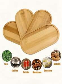 1 pieza Bandeja ovalada de bambú, soporte para incienso, bandeja para joyas, bandeja rectangular de bambú, cuadrada de 17.5cm/6.88in, almacenamiento de bandejas para joyas, decoración de habitación de maquillaje - Oval - Ver 5