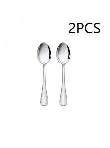 2/4/10/20pcs Stainless Steel Silver Coffee/Dessert Spoons Set, Suitable For Restaurant, Cafe, Afternoon Tea,Kitchen,Christmas Gift,School Supplies