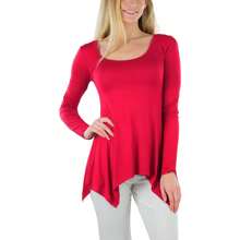 ToBeInStyle Women's Long Tunic Tops - Boat Neck Trapeze - Burgundy - View 4