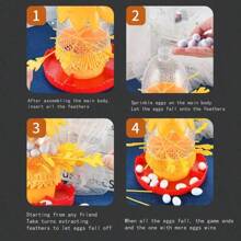 Hen Laying Egg Plucking Toy Game Set For Desk, Including Egg Laying, Feather Plucking And Drawing Lots, Improving Hand-Eye Coordination, Color Random - Multicolor - View 3