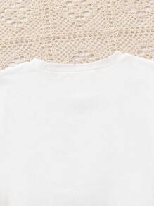 Conjunto de Camiseta de manga corta con estampado de mariposas y flores y pantalones utilitarios para niña preadolescente, verano