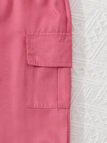 Conjunto de Camiseta de manga corta con estampado de mariposas y flores y pantalones utilitarios para niña preadolescente, verano