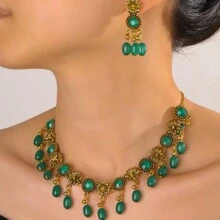 3 cái/bộ Thanh lịch Retro Hợp kim Hoa Có màu sắc Hạt Vật rủ xuống Phong cách Bohemian Bộ trang sức Thích hợp Đối với Của phụ nữ Hằng ngày Lễ cưới Mặc Quý cô Qủa tặng Phụ kiện Bộ - loại hoa - Xem 2