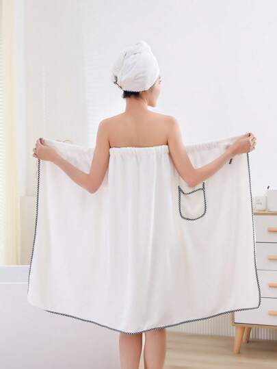 2件套女士浴袍和浴帽夏季婚礼家居浴室装饰返校季