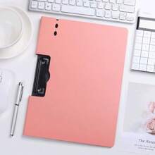 A4 Matte Texture Plastic Foldable Document Folder, A4 Matte Texture Multicolor Office Folder, A4 Board Document Folder Office Stationery - Pink - View 4