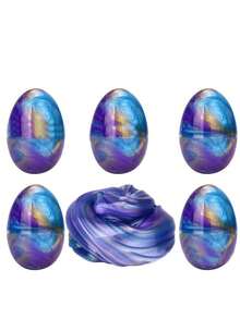 1 Pieza - Slime Cristalino Del Cielo Estrellado Con Huevo De Múltiples Colores Y Jalea, Y Plastilina Transformable Para Adolescentes - amarillo violeta azul - Ver 3