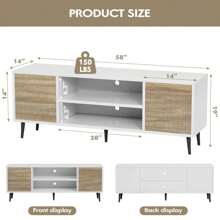TV Stand For 65 Inch TV, Modern Entertainment Center With Storage Cabinet And Open Shelves, TV Console Table Media Cabinet For Living Room, Bedroom And Office - Multicolor - View 7