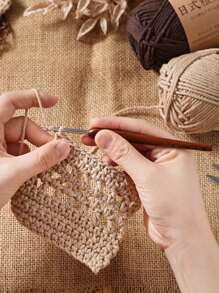 100克日式粗麻鉤帽線,防起毛高韌度手工編織袋用紗線 - 杏色 - 查看 6