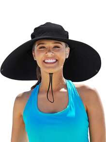 1入肯塔基德比帽女士款，男女款超寬邊防曬帽UPF50+防水漁夫帽，適用於野外釣魚、徒步旅行、露營等活動，漁夫帽 - 大簷漁夫帽 - 查看 8