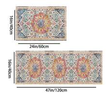 1入摺疊式、可水洗、防滑的摩洛哥棋格紋地墊,柔軟耐用的復古波西米亞印花地毯,適用於廚房、浴室、洗衣房和臥室 - 彩色 - 查看 6