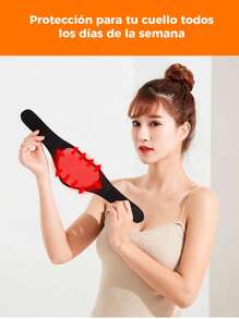 Collarín Con Imanes Pórtatil, De Tela Suave y Termico Que Alivia Problemas De Dolor y Molestias En El Cuello. - Negro - Ver 7